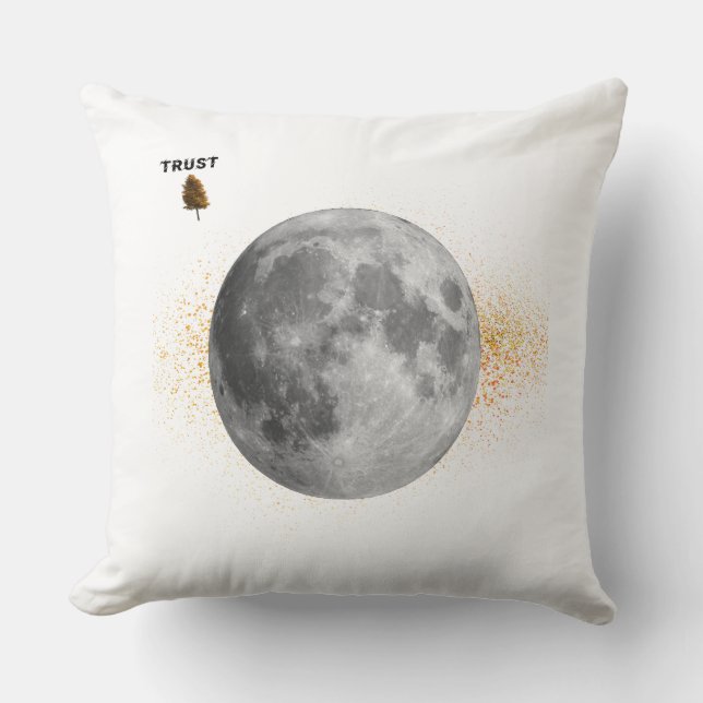 Oreiller jeté Lune élégante et nuit étoilée (Recto)