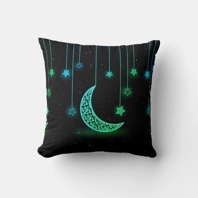 Oreiller jeté Lune et Étoiles suspendues (Recto)