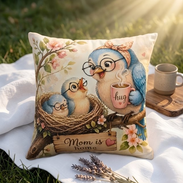 Oreiller jeté Maman est à la maison   (Créateur téléchargé)