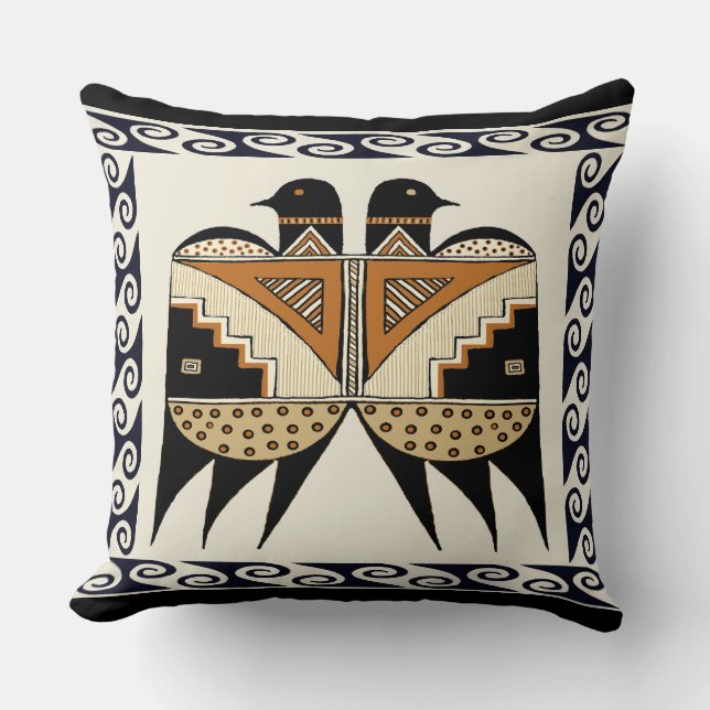 Oreiller jeté Mimbres Twin Birds (Recto)