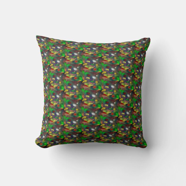 Oreiller jeté moderne à motif d'opale noire (Recto)
