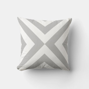 Oreiller jeté moderne abstrait gris clair et blanc
