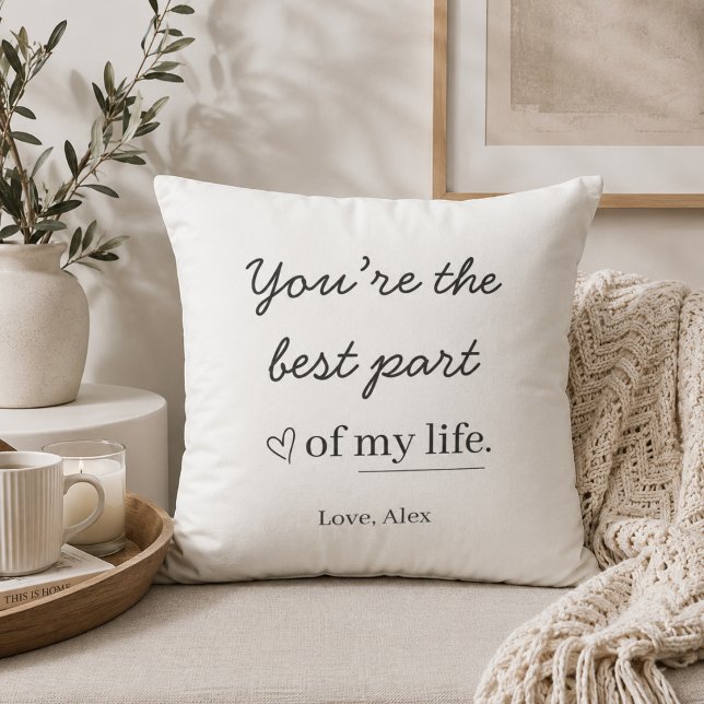 Oreiller jeté moderne avec citation d'amour person (Créateur téléchargé)