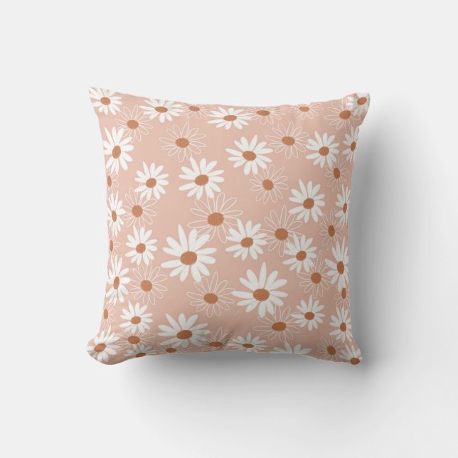Oreiller jeté moderne et chic à motif de marguerit (Recto)