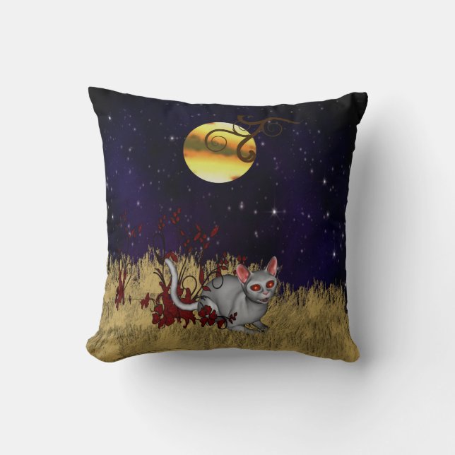 Oreiller jeté Mojo américain chat nuit étoilée (Recto)