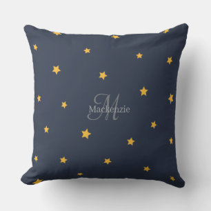 Oreiller jeté Monogram Lucky Stars Bleu Nuit Gris