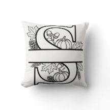 Oreiller jeté Monogramme S d'automne
