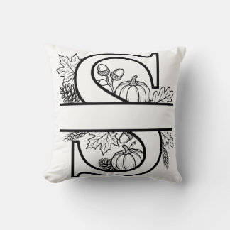 Oreiller jeté Monogramme S d'automne