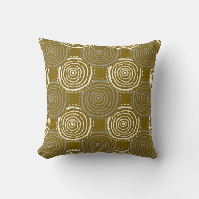 Oreiller jeté motif cercle tribal (Recto)