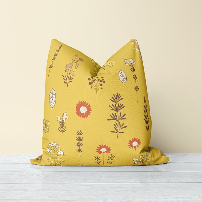 Oreiller jeté Moutarde Jaune de Nature’s Touch (Créateur téléchargé)