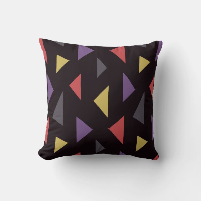 Oreiller jeté multicolore Geo Triangles (Recto)