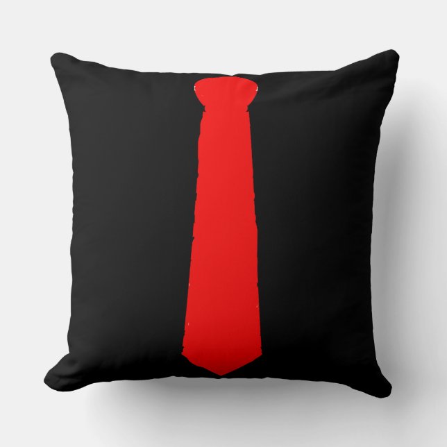 Oreiller jeté noir cravate rouge (Recto)