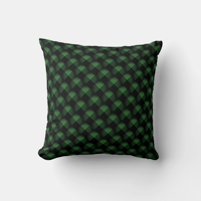Oreiller jeté noir et vert (Recto)