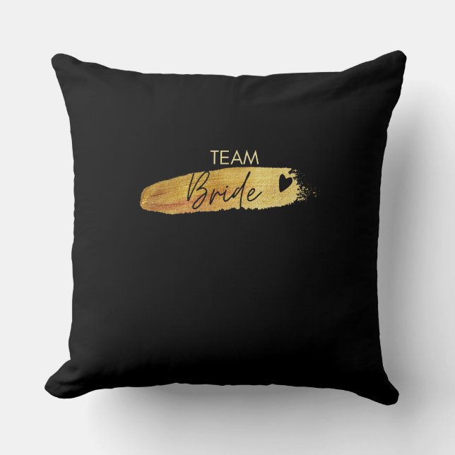 Oreiller jeté noir Team Bride (Recto)