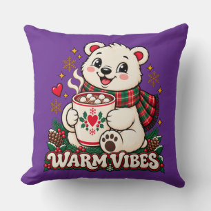 Oreiller jeté Ours Polaire Rétro Vibes Chaudes