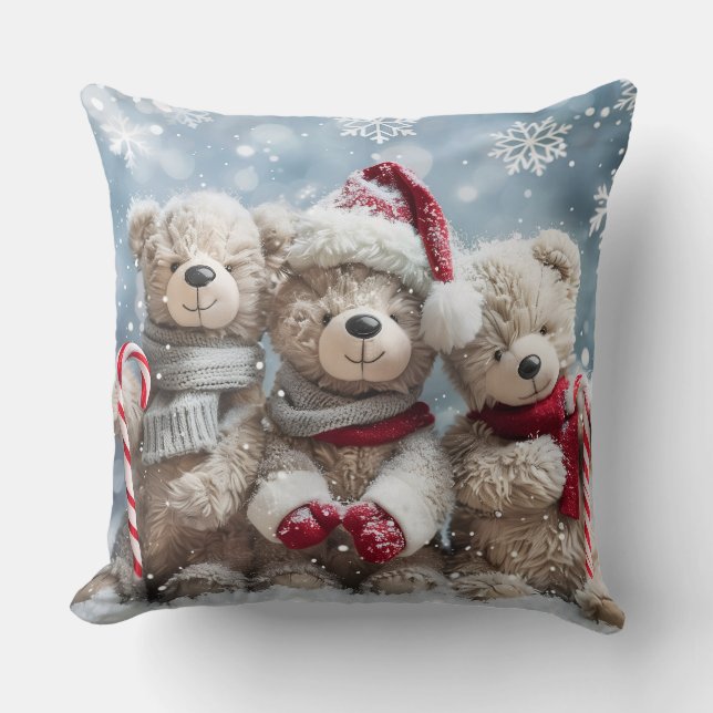 Oreiller jeté Ourson de Noël Mignon (Recto)