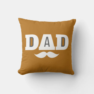 Oreiller jeté Papa Moustache Sourcil Noir Gris Ora