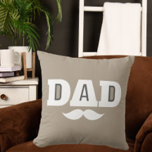 Oreiller jeté Papa Moustache Sourcil Noir Gris Ora
