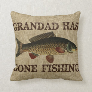 Oreiller jeté Papy Vintage Est Allé à la Pêche
