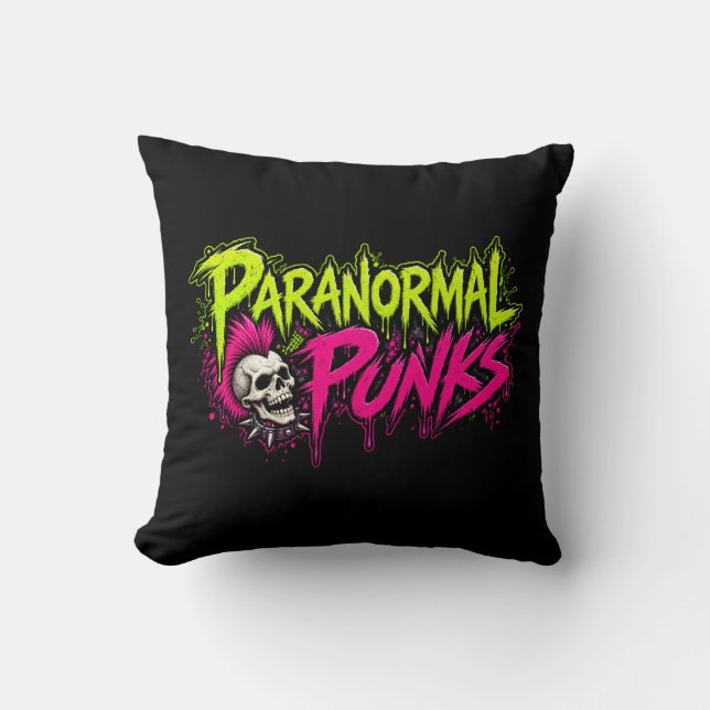 Oreiller jeté Paranormal Punks - Noir (Recto)