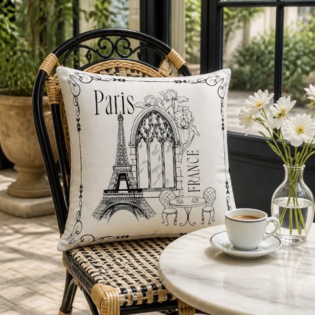 Oreiller jeté Paris romantique France (Créateur téléchargé)