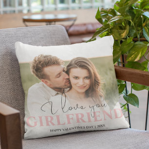 Oreiller jeté personnalisé avec photo 'Je t'aime'