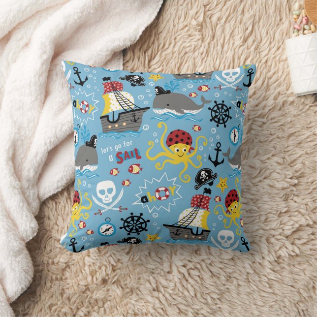 Oreiller jeté Pirate Vie Marine (Couverture)