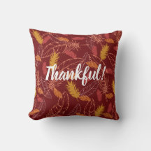 Oreiller jeté Plumes d'automne Reconnaissant/Béni