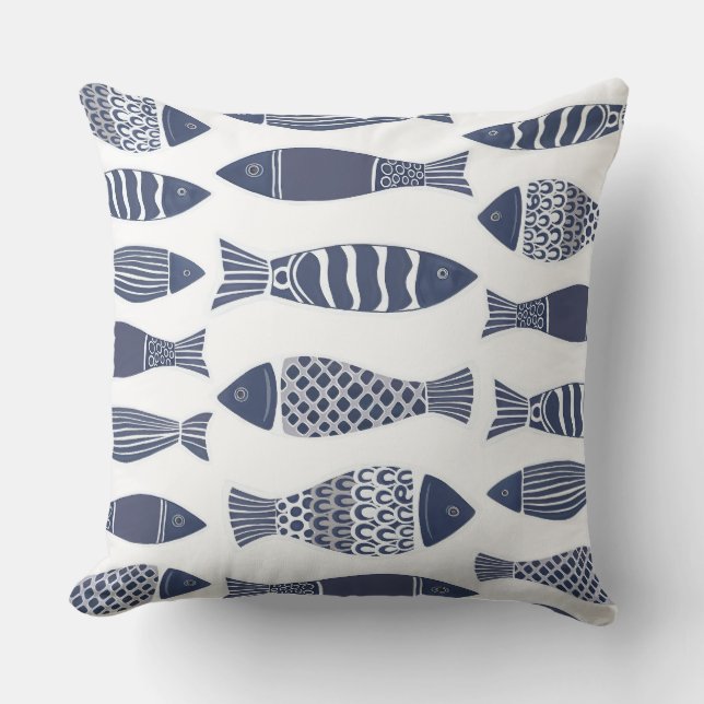 Oreiller jeté Poisson Bleu (Recto)