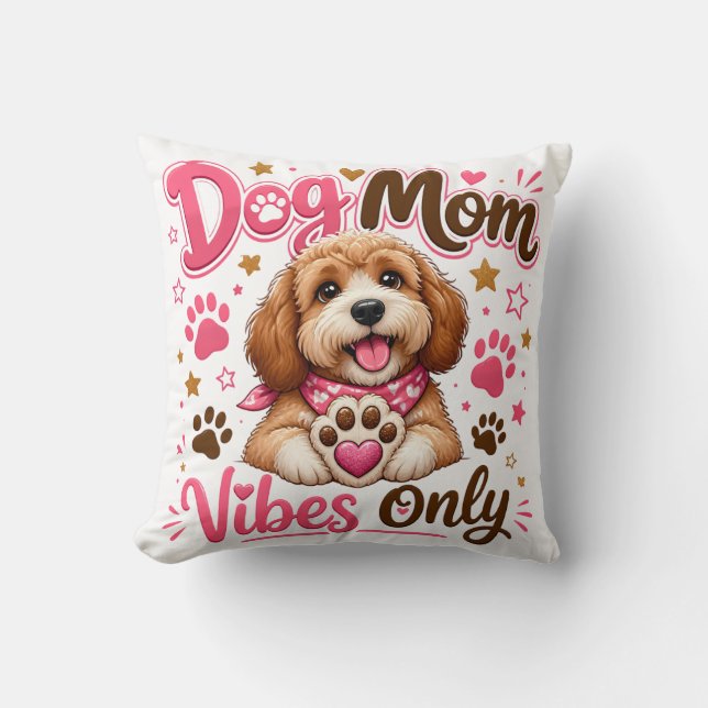 Oreiller jeté pour amoureux de chiens mignons - Vi (Recto)