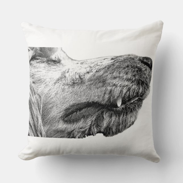 Oreiller jeté pour chien monochrome – Dormir avec  (Recto)