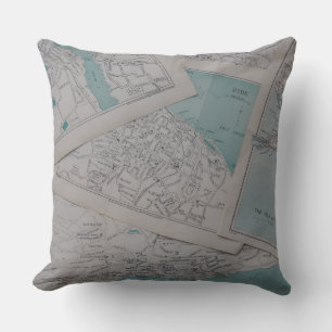 Oreiller jeté pour le rêve du cartographe vintage