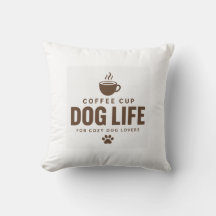 Oreiller jeté pour les amoureux de chiens avec tas
