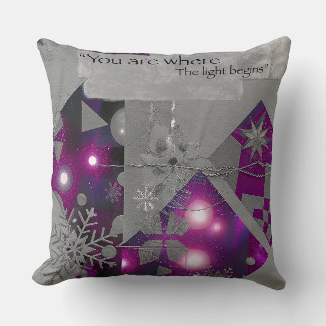Oreiller jeté Precious Light – Gemme Violette (Recto)