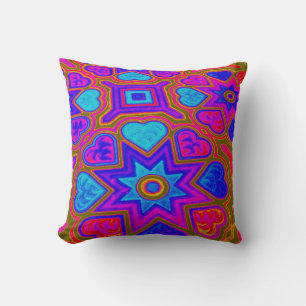 Oreiller jeté Psychedelic Hearts