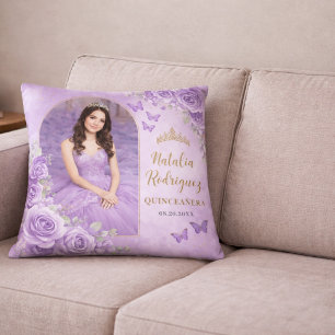 Oreiller jeté Quinceañera Violet Lilas