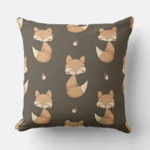 Oreiller jeté renard de la forêt – Nursery neutre