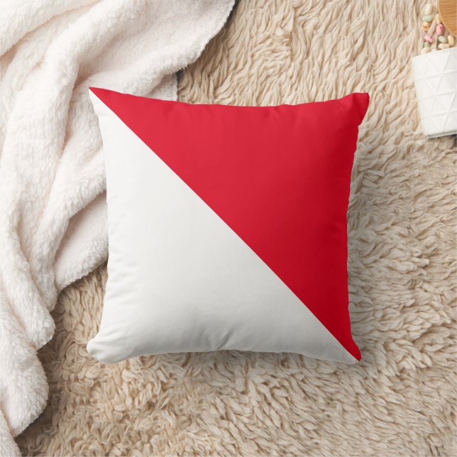 Oreiller jeté rouge diagonal Two Tone (Couverture)