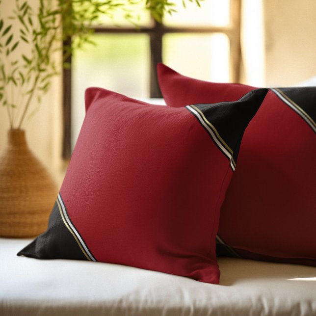 Oreiller jeté rouge noir moderne (Créateur téléchargé)