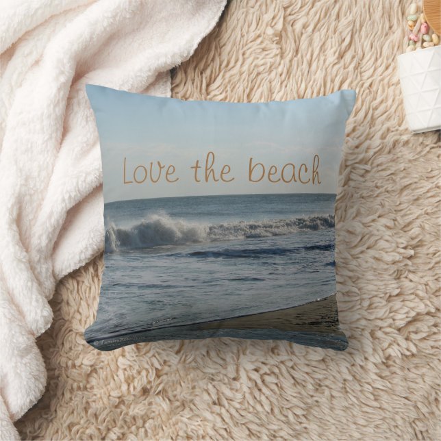 Oreiller jeté Sable Océan Plage Amour (Couverture)