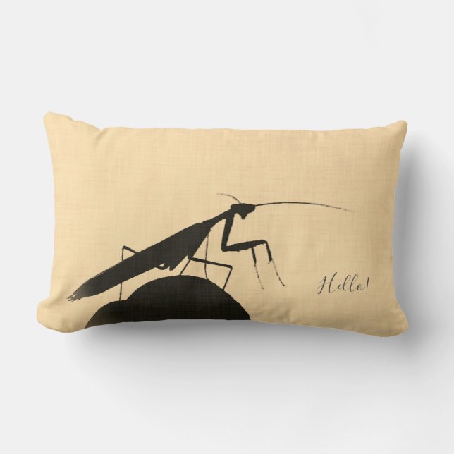 Oreiller jeté silhouette de mantis mignon (Recto)
