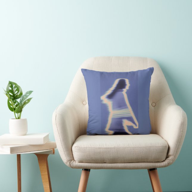 Oreiller jeté silhouette flou de mouvement rétro a (Chaise)