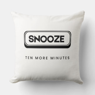 Oreiller jeté Snooze | Dix minutes de plus