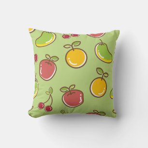 Oreiller jeté sur le thème des fruits vert clair