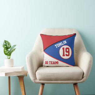 Oreiller jeté thème sportif coloré