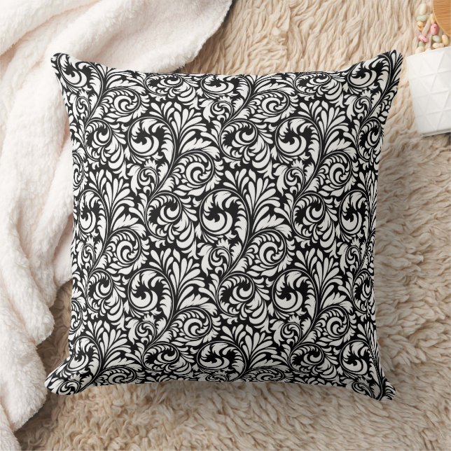 Oreiller jeté tourbillons monochromes (Couverture)