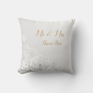 Oreiller jeté tout blanc personnalisé