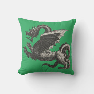Oreiller jeté vintage dragon