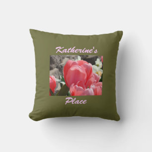 Oreiller jeté Votre Place Fleurs de Tulipe Roses p
