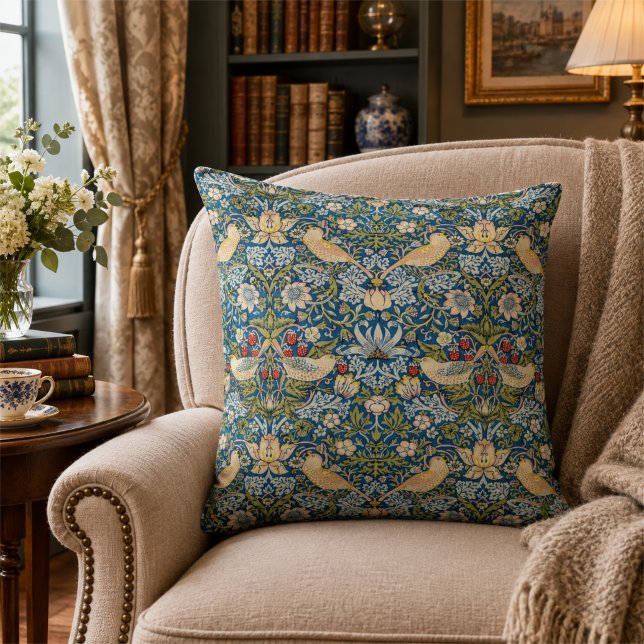 Oreiller jeté William Morris Strawberry Thief (William Morris Strawberry Thief Throw Pillow)